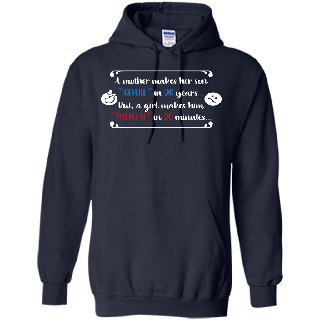 Funny T-shirt A Girl Makes Him Mental In 20 Minuutes Navy