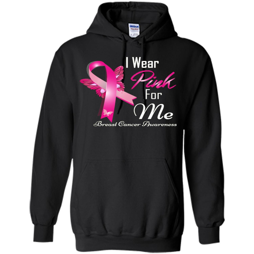Breast Cancer Awareness T-Shirt I Wear Pink For Me Black