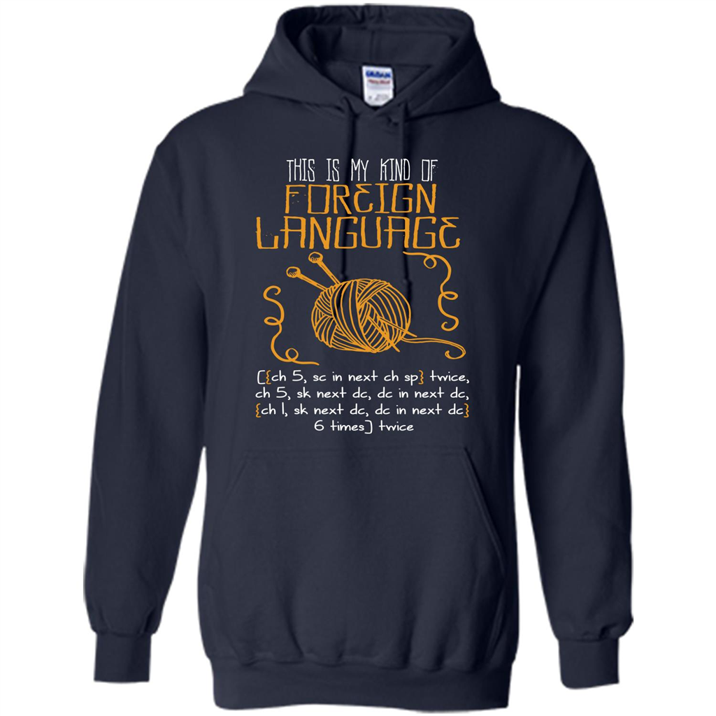Crochet T-shirt This Is My Kind Of Foreign Language Navy