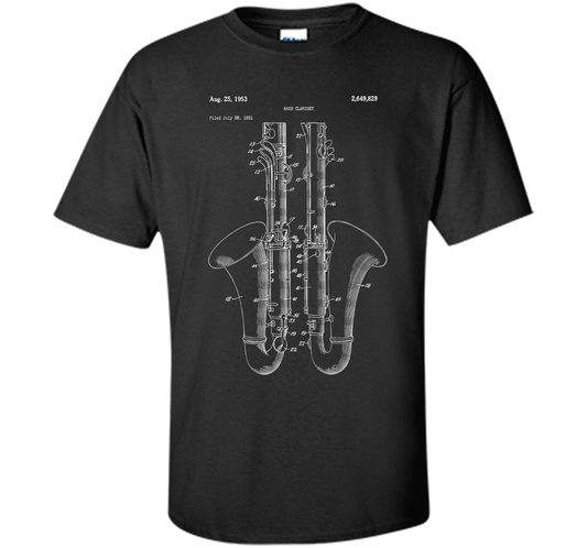 Bass Clarinet Design Shirt - Marching Band Tee T-shirt Black