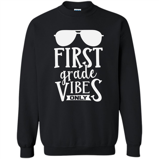 First Grade Vibes Only Back To School T-shirt Black