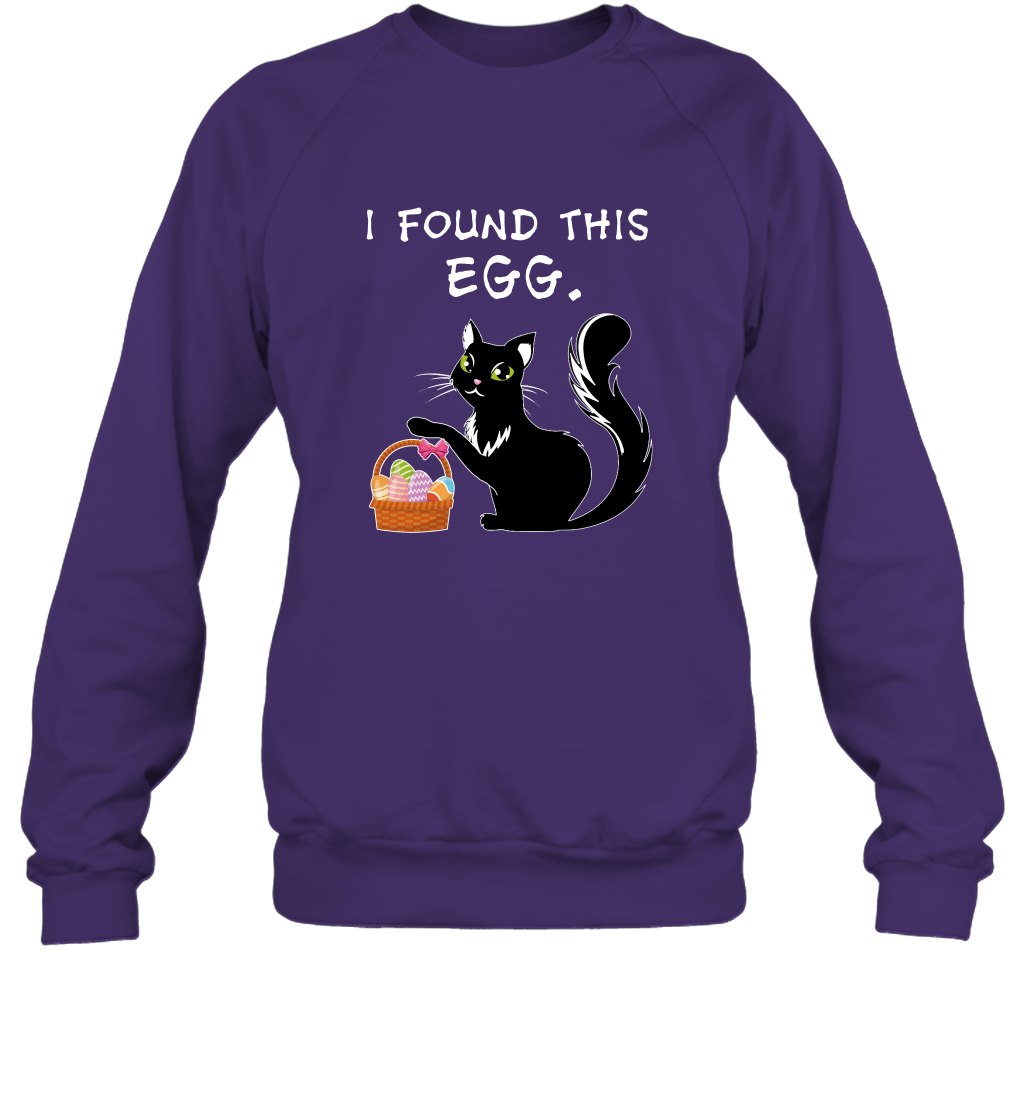 I Found This Egg Cat Easter Day Shirt Sweatshirt Sweatshirt Purple