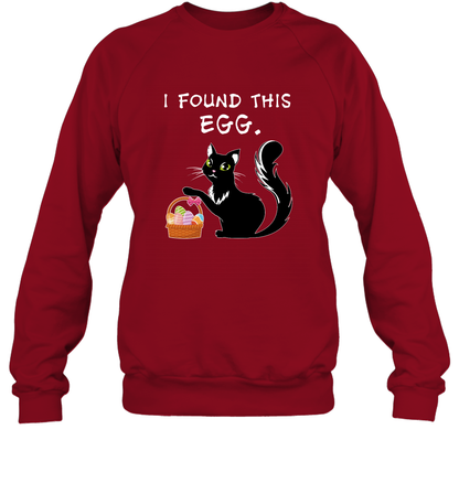 I Found This Egg Cat Easter Day Shirt Sweatshirt Sweatshirt Cardinal Red