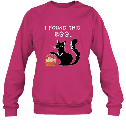 I Found This Egg Cat Easter Day Shirt Sweatshirt Sweatshirt Heliconia