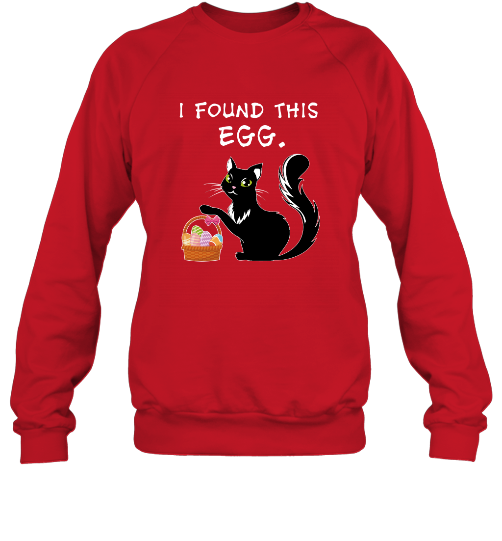 I Found This Egg Cat Easter Day Shirt Sweatshirt Sweatshirt Red
