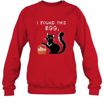 I Found This Egg Cat Easter Day Shirt Sweatshirt Sweatshirt Red