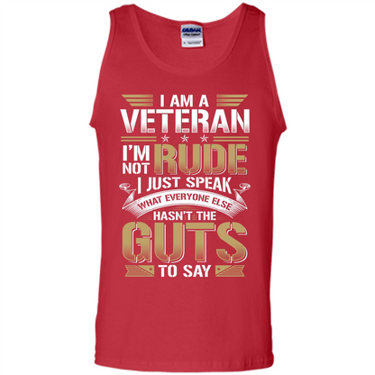 I Am A Veteran Im Not Rude I Just Speak What Everyone Else Hasn’t The Guts To Say T-shirt