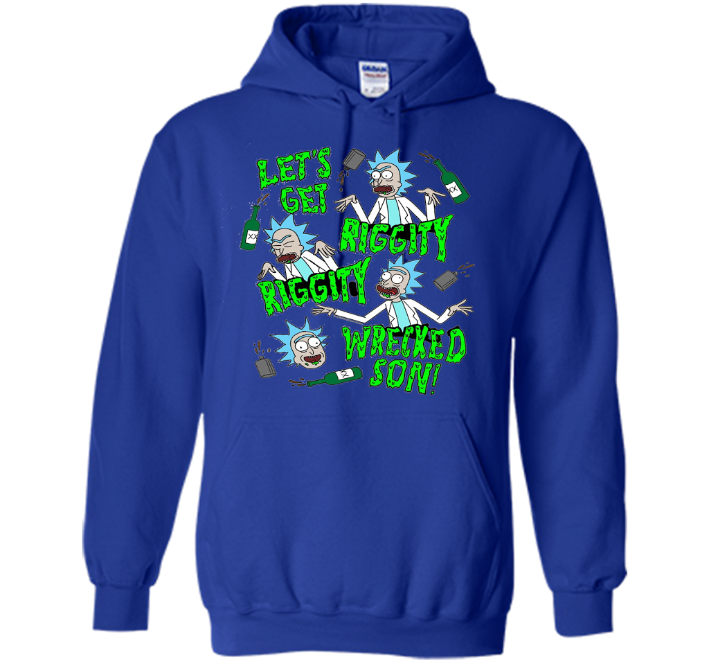 Rick &amp; Morty Riggity Riggity Wrecked shirt Royal