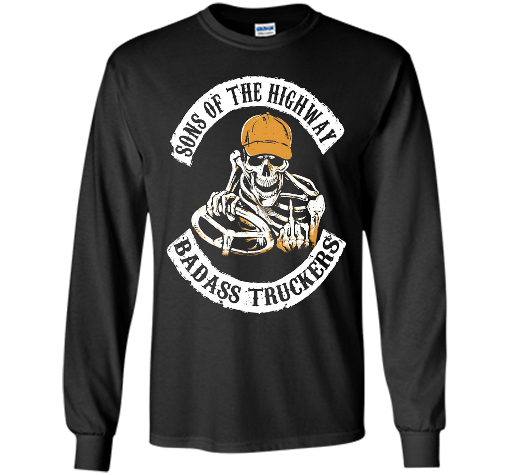 Truck Driver T-shirt Sons Of The Highway T-shirt Black