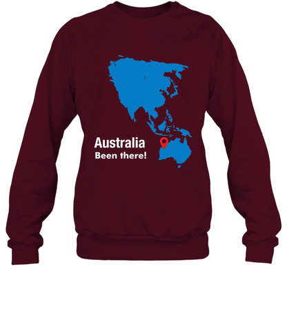 Australia Been There Map Shirt Sweatshirt Sweatshirt Maroon