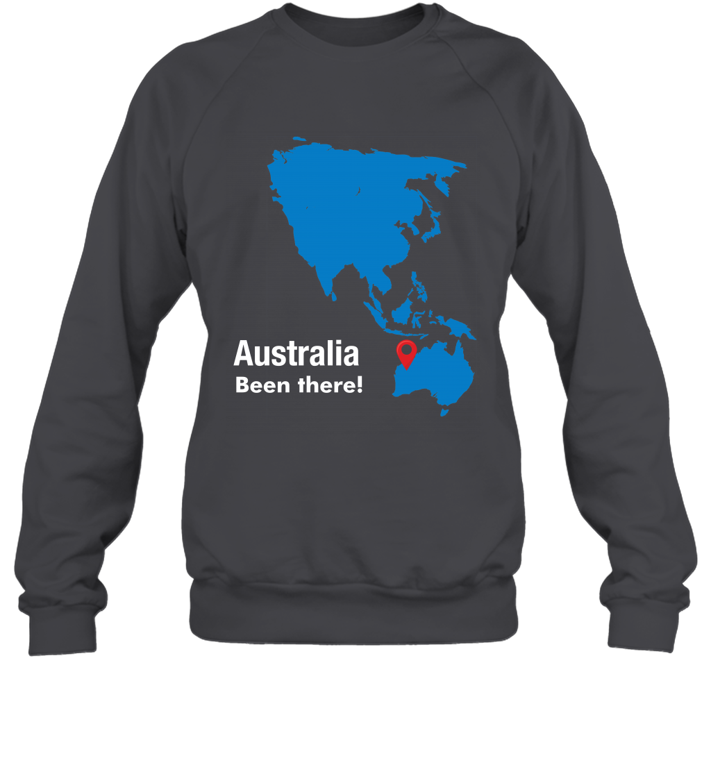Australia Been There Map Shirt Sweatshirt Sweatshirt Dark Heather