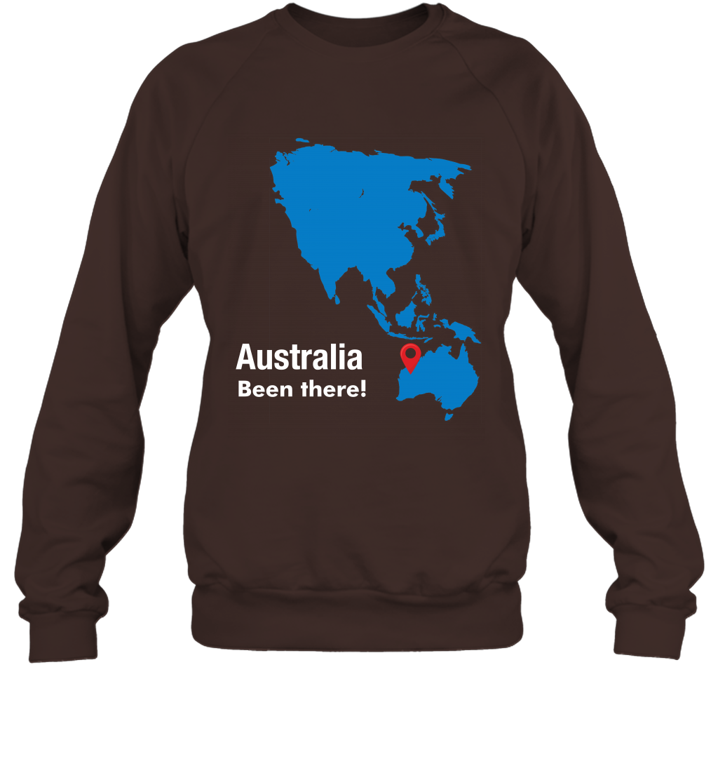 Australia Been There Map Shirt Sweatshirt Sweatshirt Dark Chocolate