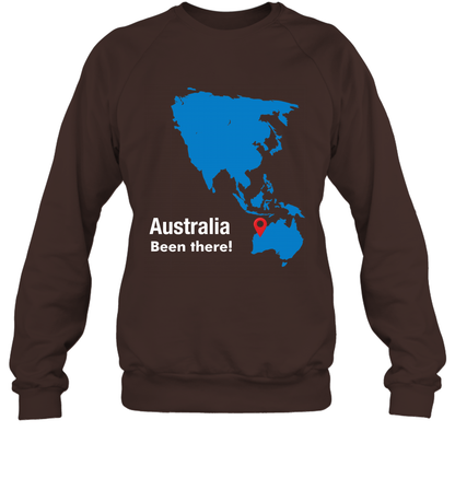 Australia Been There Map Shirt Sweatshirt Sweatshirt Dark Chocolate