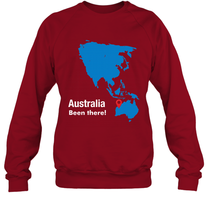 Australia Been There Map Shirt Sweatshirt Sweatshirt Cardinal Red