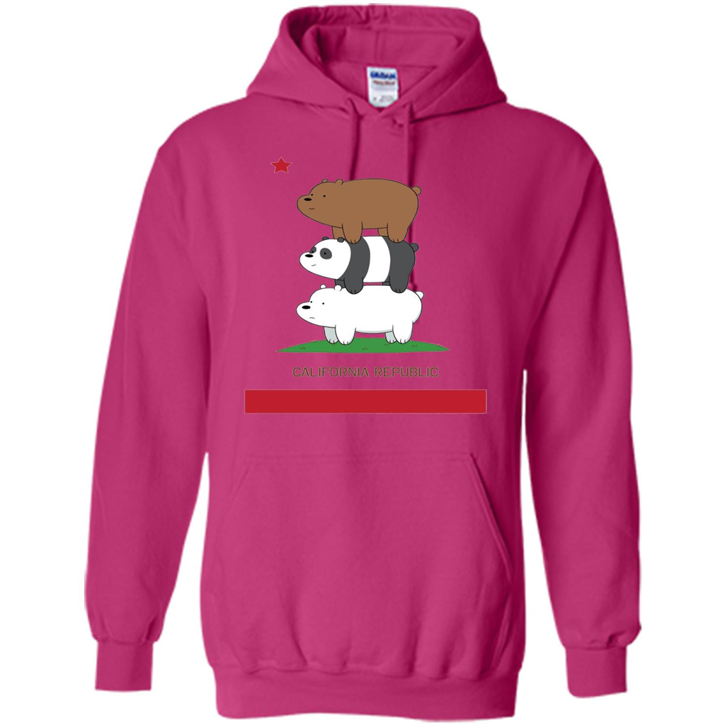 CN We Bare Bears California Flag Stack T-shirt Heliconia