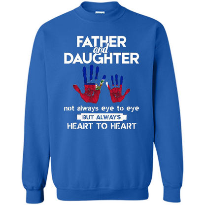 Father And Daughter Father's Day T-shirt Heart To Heart Royal