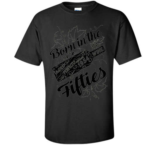 Vintage Made In 1954 Born Fifties Wine Gifts Birthday Shirt shirt Black