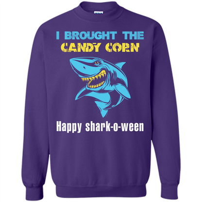 Shark T-shirt I Brought The Candy Corn Happy Shark-o-ween T-shirt Orange