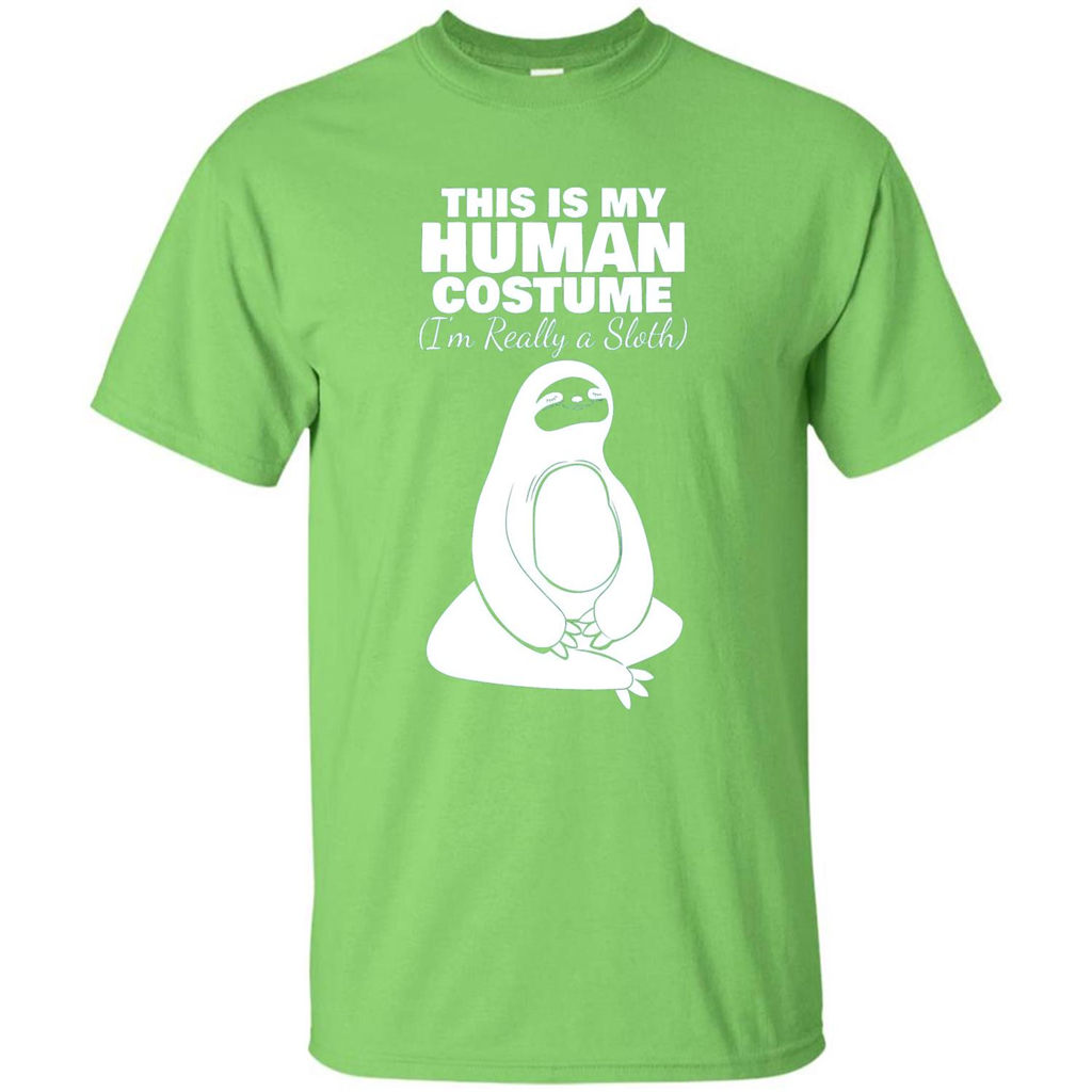 This Is My Human Costume I'm Really A Sloth T-Shirt Lime