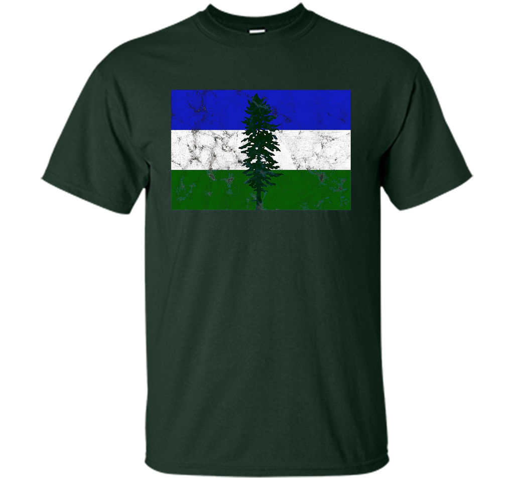 Distressed Cascadia Doug Flag T-shirt Forest Green