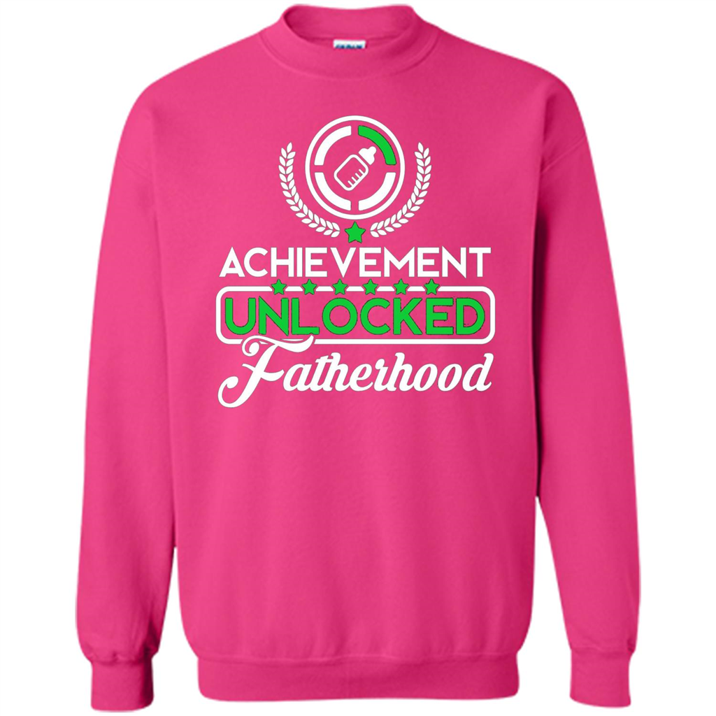 First Father's Day T-shirt Achievement Unlocked Fatherhood Heliconia