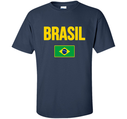 BRASIL T-shirt Brazilian National Country Flag Tee Camiseta cool shirt Navy