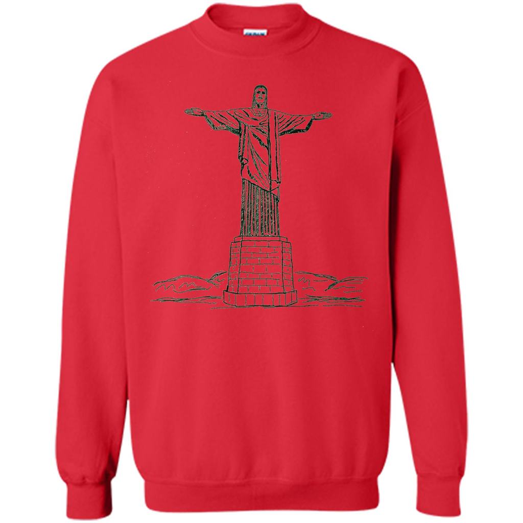 Christ The Redeemer Statue In Rio De Janeiro Brasil T-shirt Red