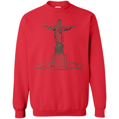 Christ The Redeemer Statue In Rio De Janeiro Brasil T-shirt Red