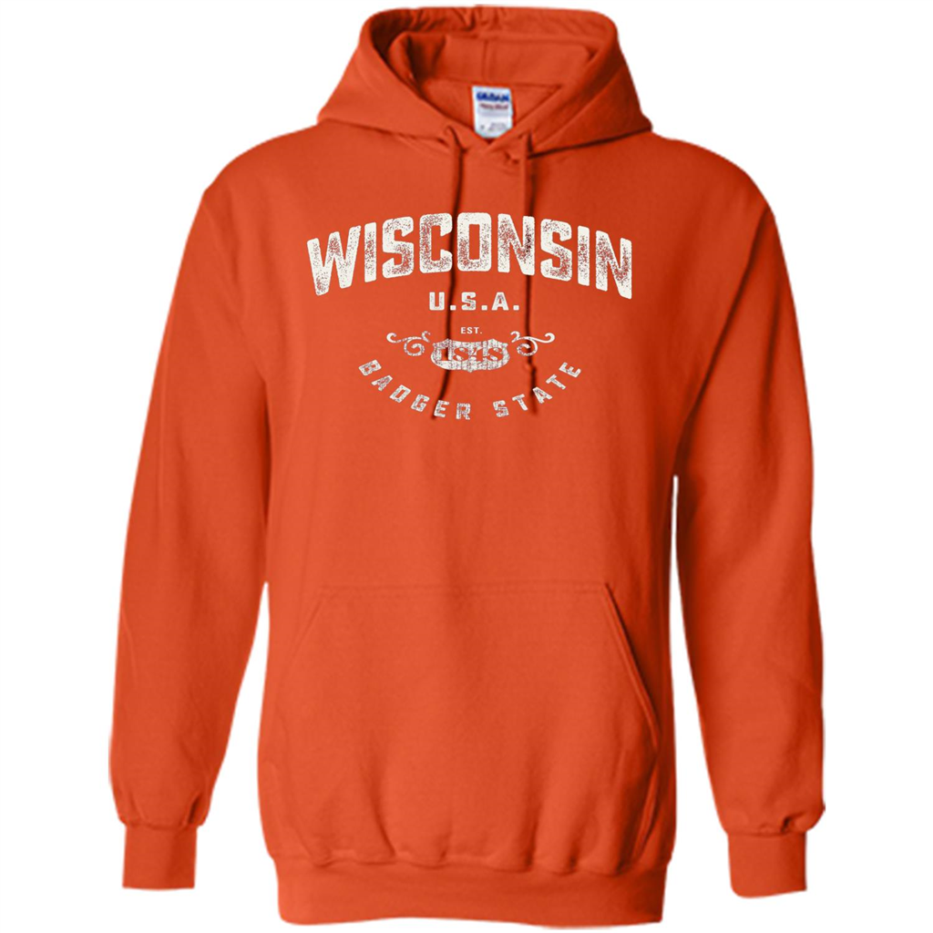 Wisconsin Badger State T-shirt Orange