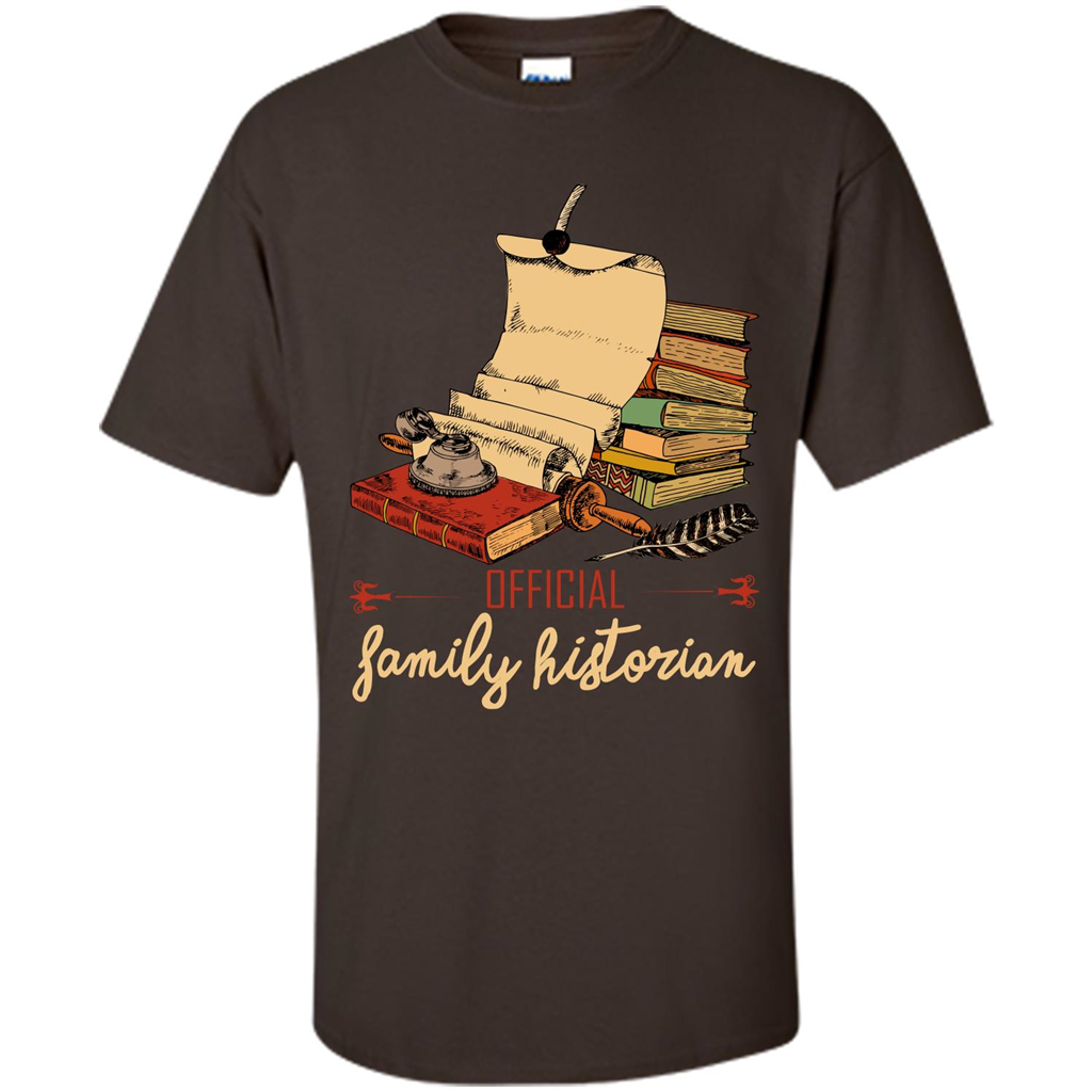 Family T-shirt Official Family Historian Dark Chocolate