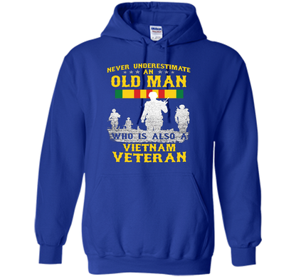 Mens Never Underestimate an OLD MAN Vietnam Veteran - Gift Tee cool shirt Royal