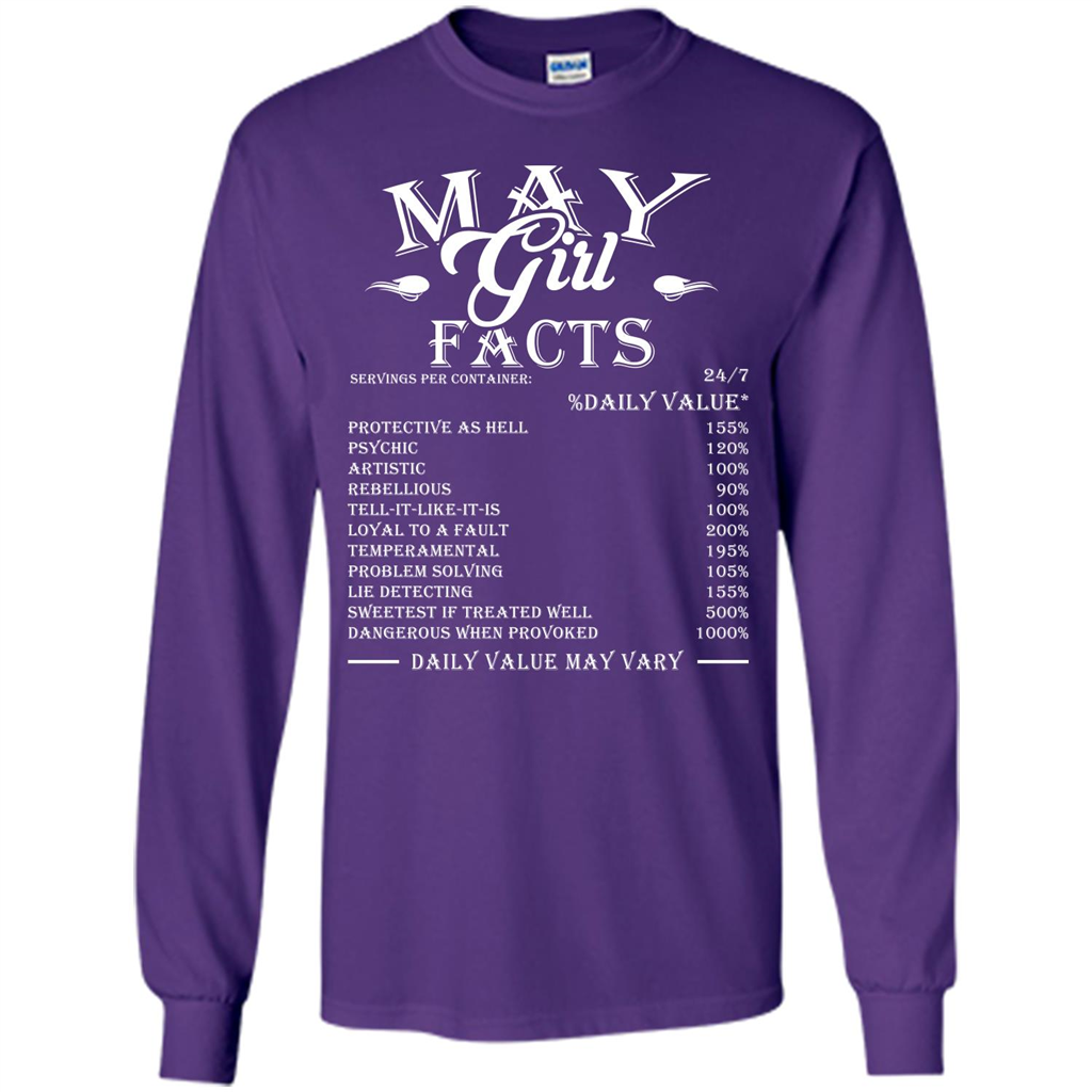 May Girl Facts T-shirt Purple
