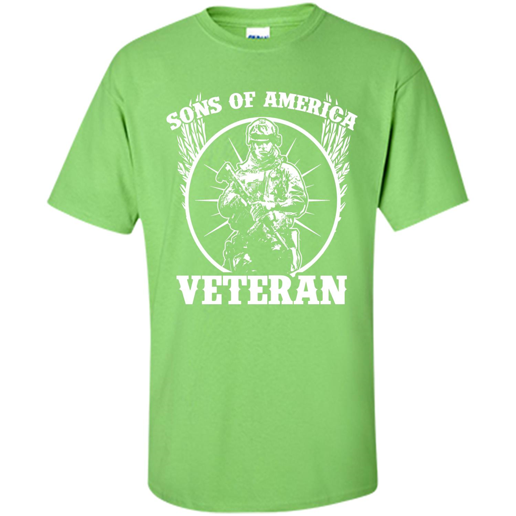 Military T-shirt Sons Of America Veteran Lime