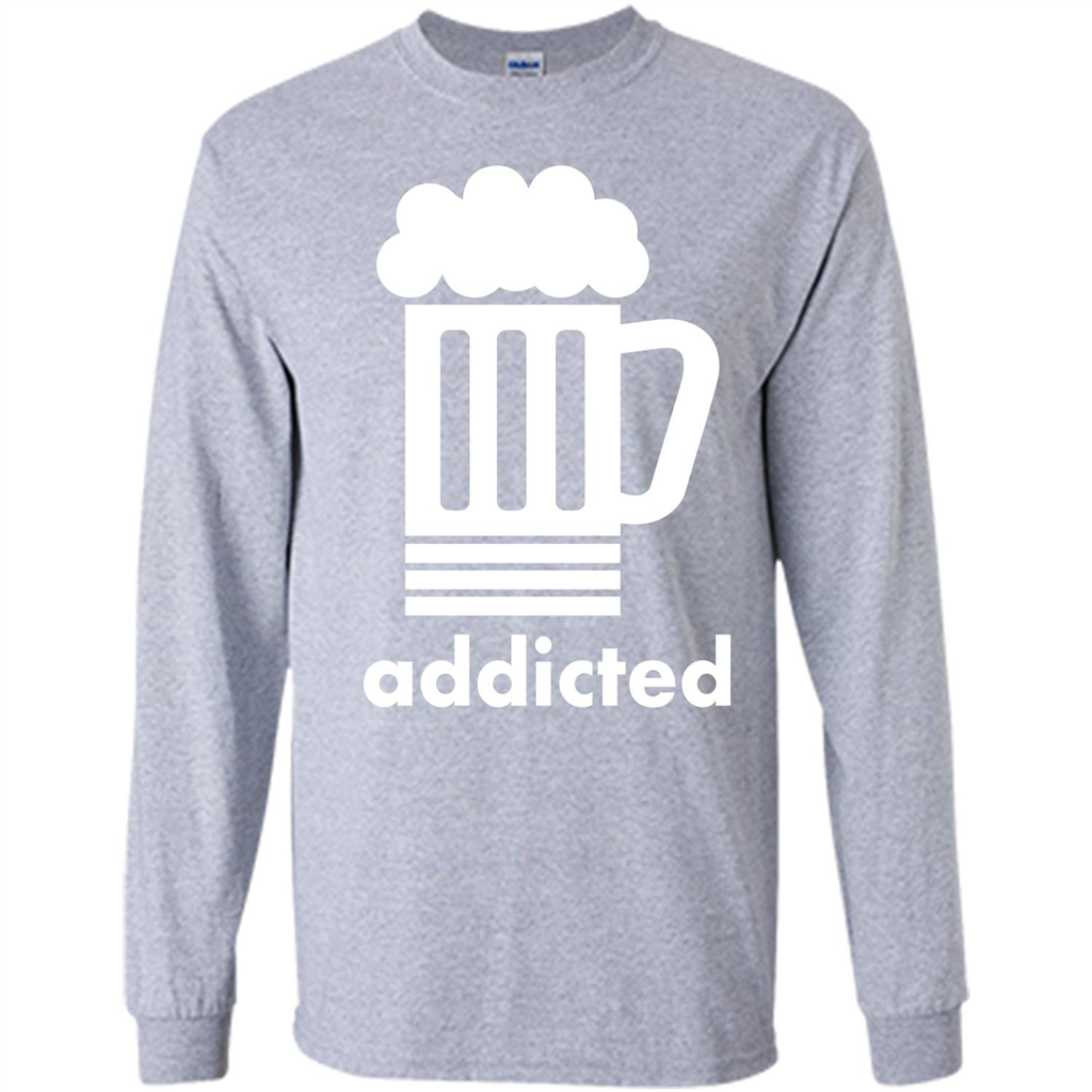 Beer T-shirt Addicted To Beer Sport Grey