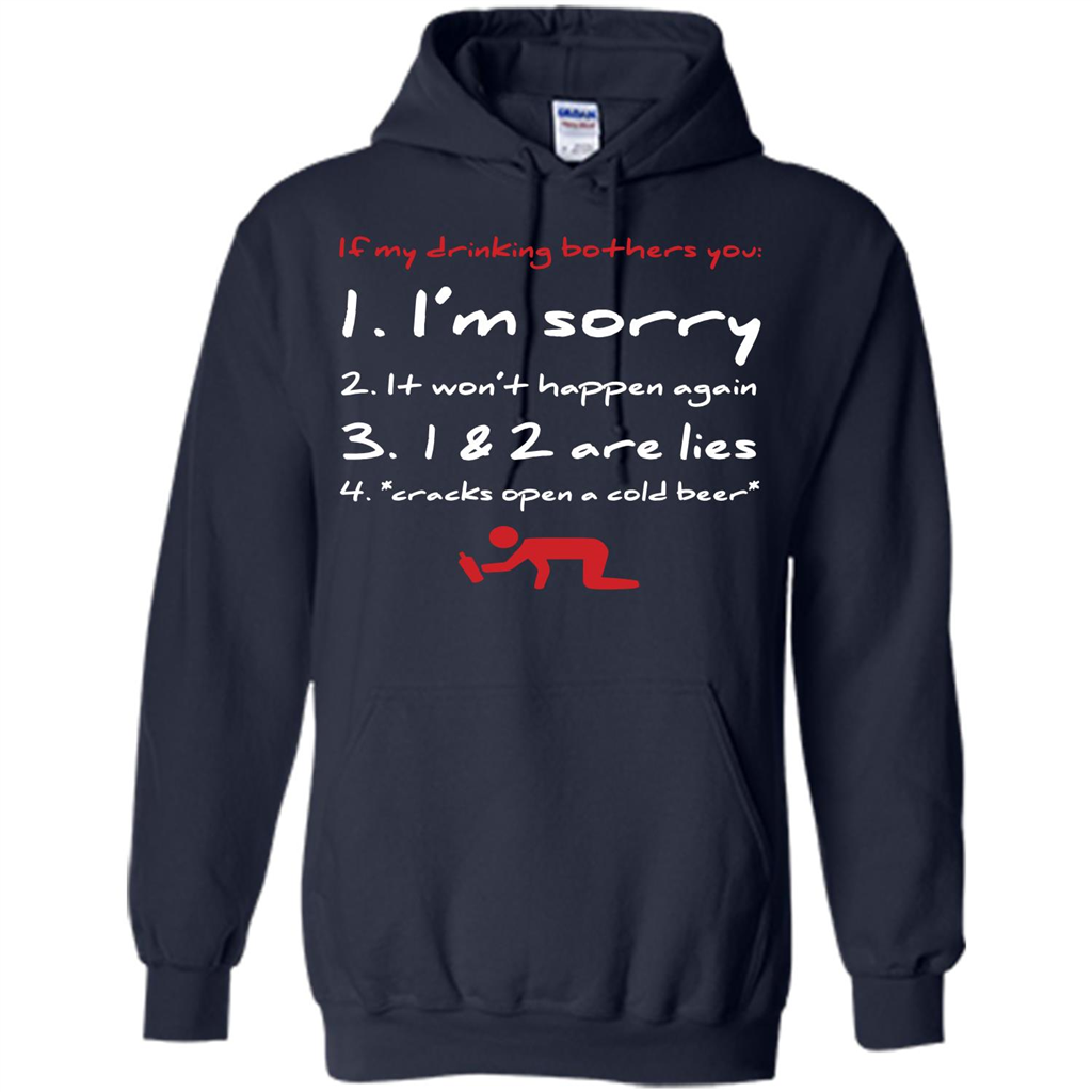 Beer T-shirt If My Drinking Bothers You T-shirt Navy