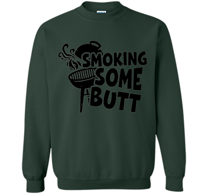 Funny Smoke Some Butt BBQ Barbeque Grilling T-Shirt shirt Forest Green