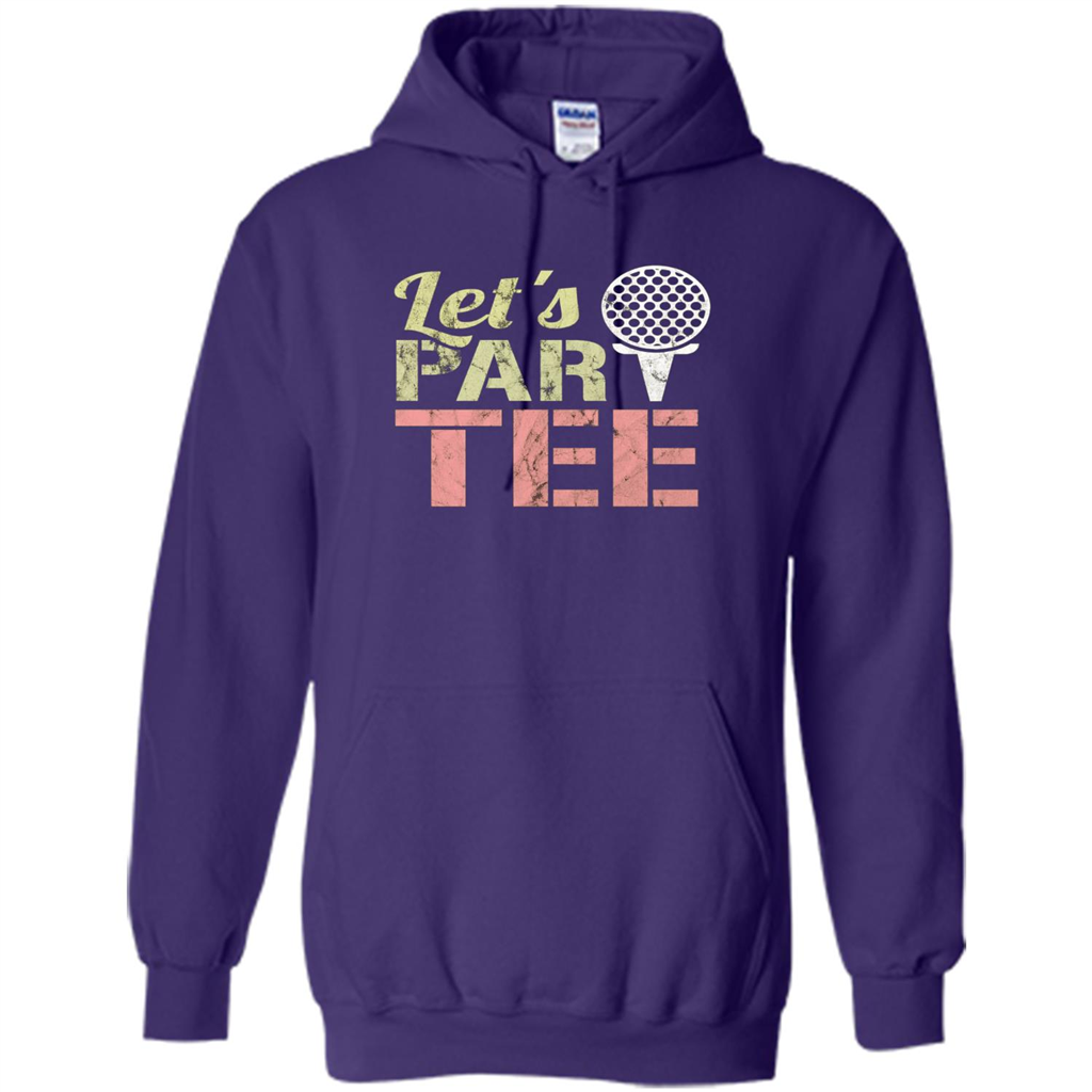 Funny Golf T-shirt Let's Par-Tee. Let's Party. Golf Joke Purple