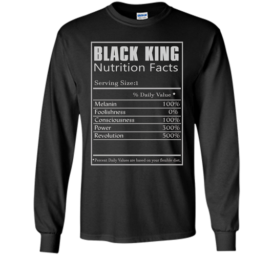 Black King Nutrition Facts T-shirt Black