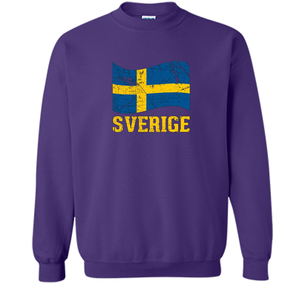 Swedish Flag, Sverige Souvenir Vintage T-Shirt t-shirt Purple