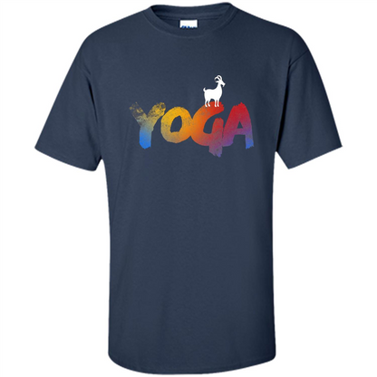 Love Goat Yoga T-shirt Yoga T-shirt Navy