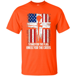 Military T-shirt Stand For The Flag Kneel For The Cross T-Shirt