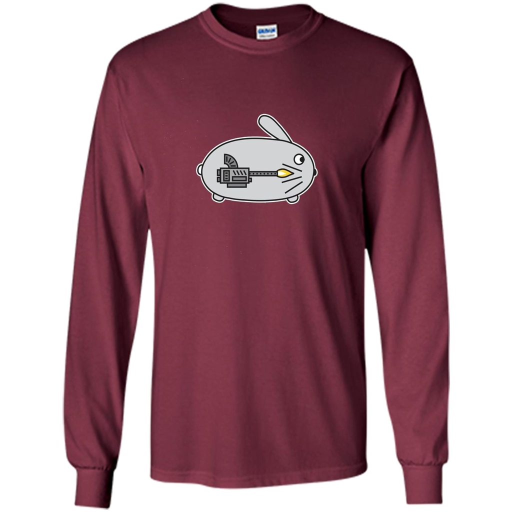 Bunny vs Dinosaur T-shirt Maroon