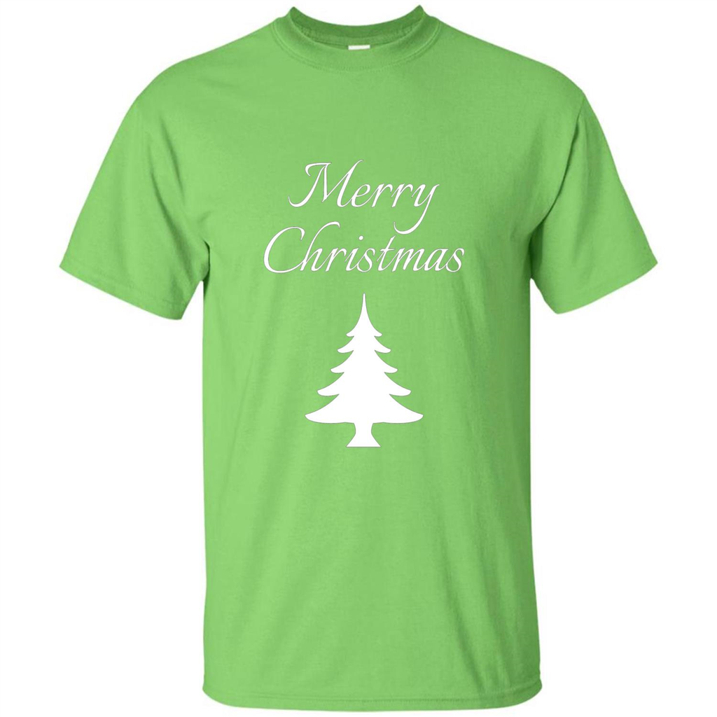 Merry Christmas Xmas Tree T-Shirt Lime