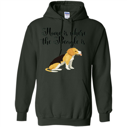 Cute Beagle T-shirt Home Is Where the Beagle Is Forest Green