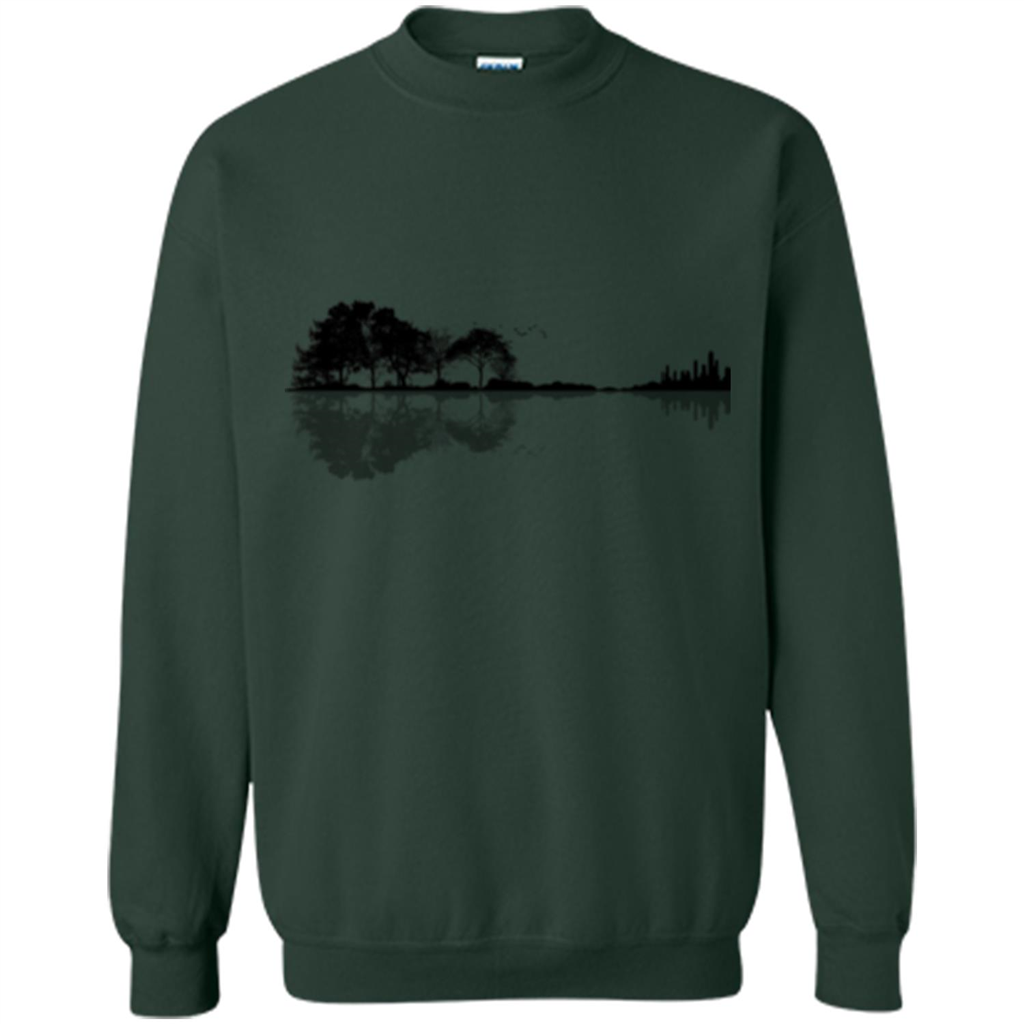 Guitar Lover T-shirt Nature Guitar Forest Green