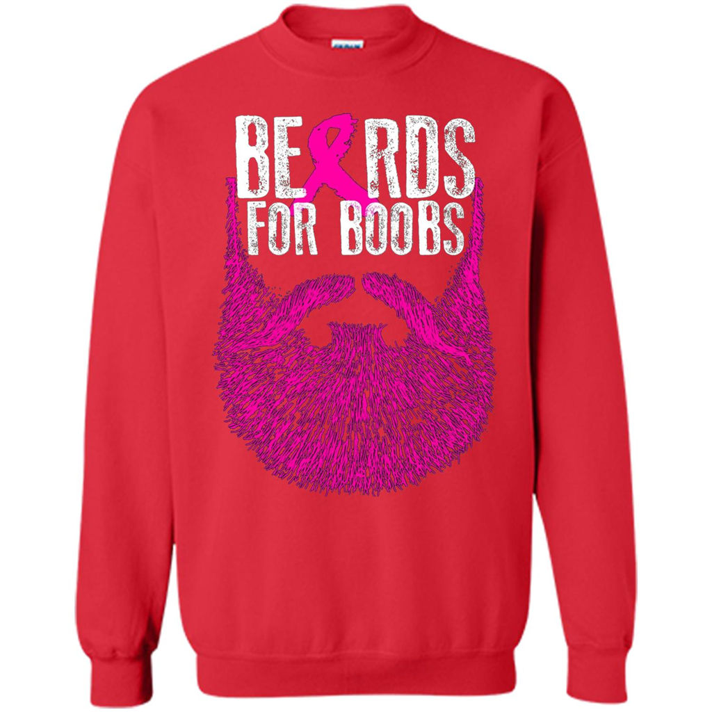 Beards For Boobs T-shirt Cancer Awareness T-shirt Red