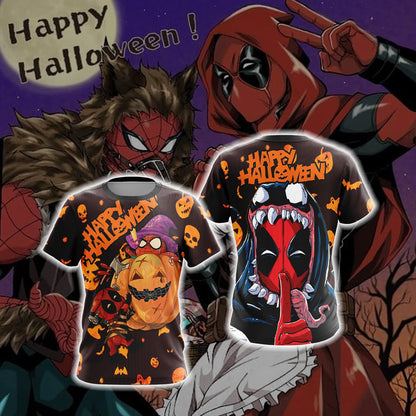 Deadpool x Spider Man - Halloween Unisex 3D T-shirt T-shirt