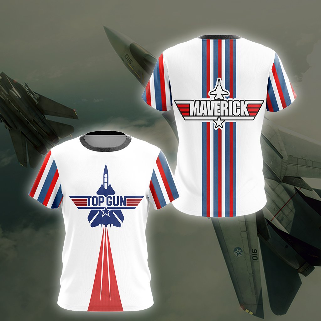 Top T-shirt Maverick New 3D WackyTee Unisex - Gun