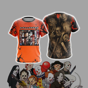 Horror Characters Halloween TV Show Unisex 3D T-shirt