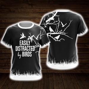 Easily Distracted By Birds Unisex 3D T-shirt